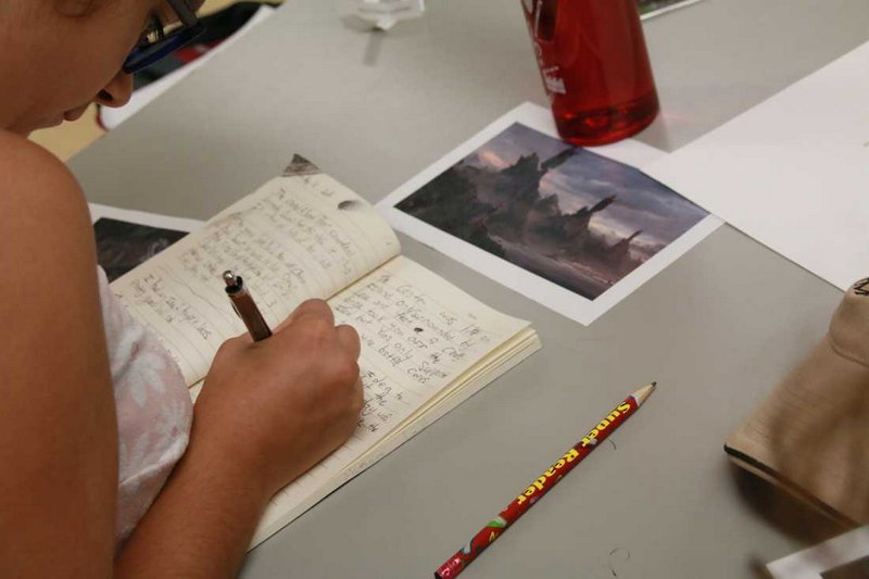 Young Writer at a desk