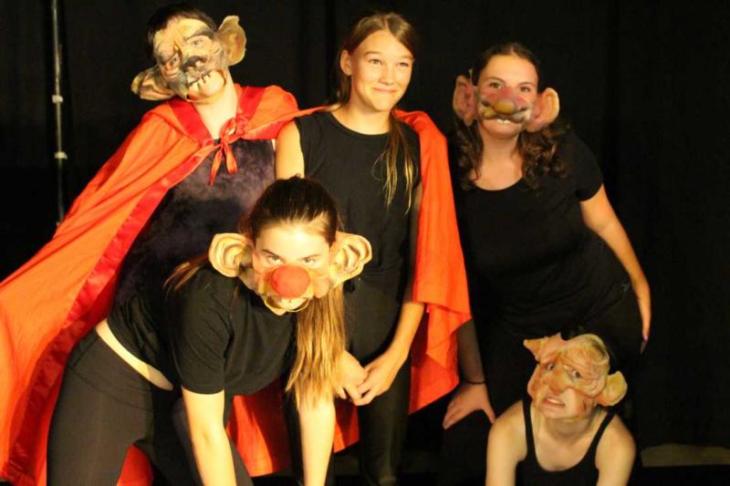 young actors in masks