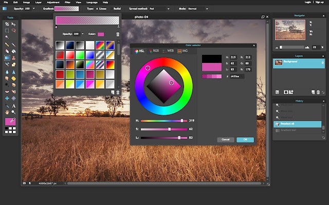 Free photo editing software screenshot