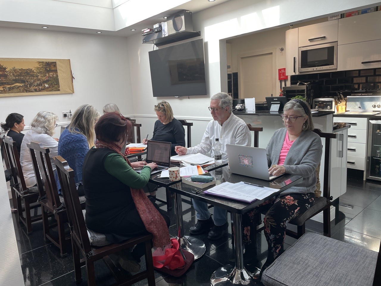 Writing retreat group sitting and writing in York, UK